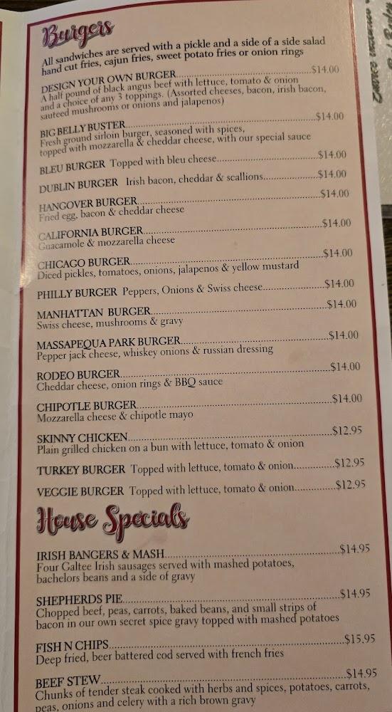 Johnny McGorey's Pub Menu image 2